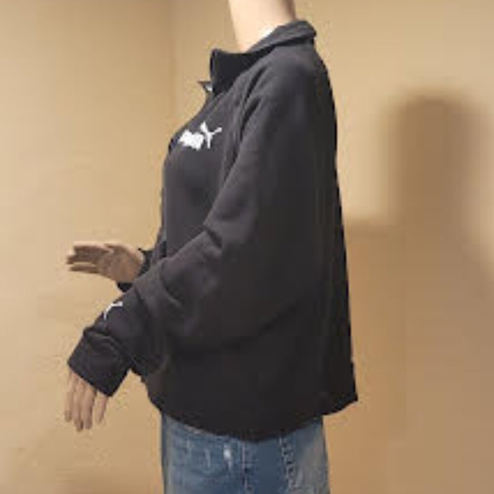 Puma relaxed-fit cropped XL half zip kangaroo pocket sweatshirt - Picture 2 of 8